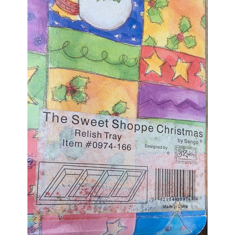 Sango The Sweet Shoppe Christmas Relish Tray Sue Zipkin Ceramic Serving Dish0974 - Picture 8 of 8